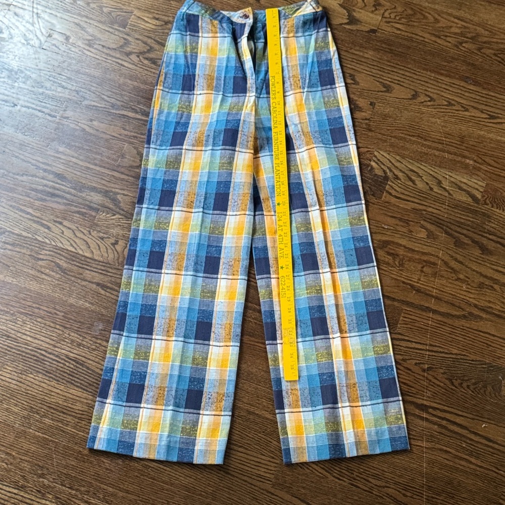 Vintage 70s Sears women’s Yellow and White Blue plaid pant suit - Picture 13 of 13